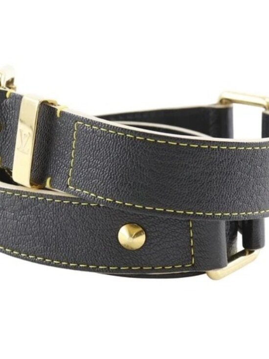 LOUIS VUITTON Ceinture Suhari belt M6869W Studs Noir black leather mens main image 12